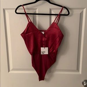 “By the way” maroon body suit